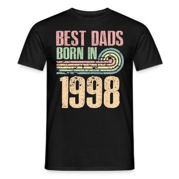 Die Besten Väter Sind 1998 Geboren, 25 Jahre Alt, - Männer T-Shirt - Schwarz - Vorne - AI Model Male 178 light (178cm)
