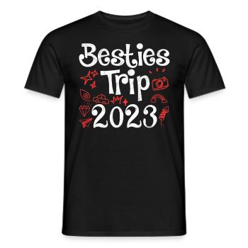 Besties Trip 2023 Summer Vacation 2023 Spring Break - Men's T-Shirt - black - Front - AI Model Male 178 light (178cm)