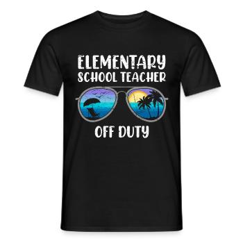 Classe d’école primaire de vacances Enseignant en congé Enseignant - T-shirt homme - noir - Devant - AI Model Male 178 light (178cm)