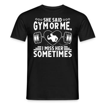 Strongman Gym Or Me Gym Fitness Bodybuilding - Men's T-Shirt - black - Front - AI Model Male 178 light (178cm)