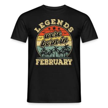 February Birthday Born in February Legend - Men's T-Shirt - black - Front - AI Model Male 178 light (178cm)