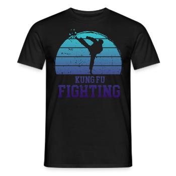 Kung Fu Retro - Männer T-Shirt - Schwarz - Vorne - AI Model Male 178 light (178cm)