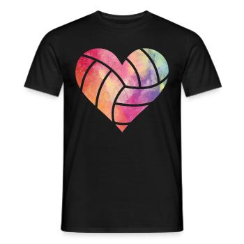 Volleyball Heart - Men's T-Shirt - black - Front - AI Model Male 178 light (178cm)