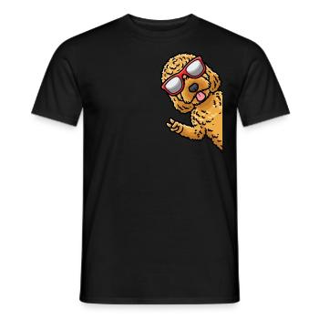 Cockapoo Hund Mit Sonnenbrille Von Seite - Männer T-Shirt - Schwarz - Vorne - AI Model Male 178 light (178cm)
