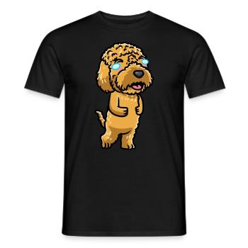 Kawaii Cockapoo Hund Lachend Emoticon - Männer T-Shirt - Schwarz - Vorne - AI Model Male 178 light (178cm)