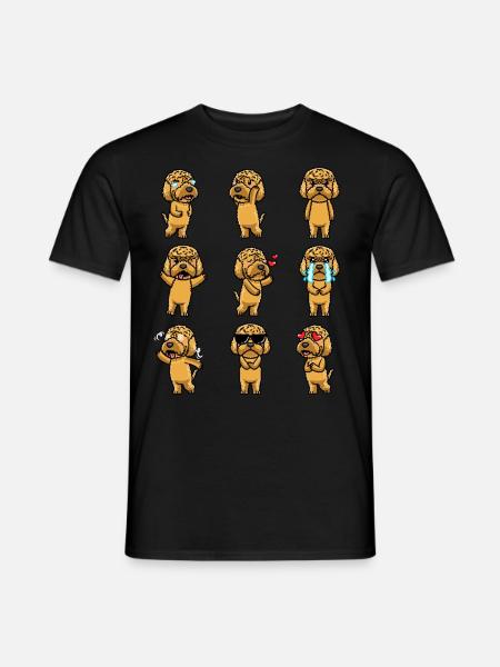 Kawaii Cockapoo Hund Emoticon - Männer T-Shirt - Schwarz