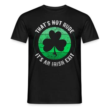 Irish Exit Saint Patrick's Day Retro Clover - Men's T-Shirt - black - Front - AI Model Male 178 light (178cm)