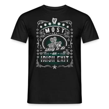 Irish Exit Saint Patrick's Day Vintage Gift - Men's T-Shirt - black - Front - AI Model Male 178 light (178cm)