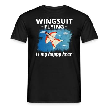 Wingsuit fliegen Base Jumping Fallschirmspringen Wingsuiting - Männer T-Shirt - Schwarz - Vorne - AI Model Male 178 light (178cm)