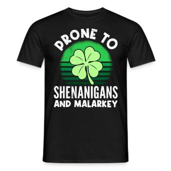 Enclin à être Shenanigan & Malarkey St Patricks Day - T-shirt homme - noir - Devant - AI Model Male 178 light (178cm)