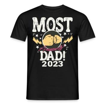 Meilleur papa futur père bébé naissance 2023 - T-shirt homme - noir - Devant - AI Model Male 178 light (178cm)