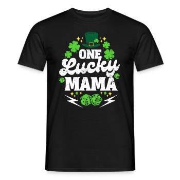 Saint Patrick One lucky mama - Men's T-Shirt - black - Front - AI Model Male 178 light (178cm)