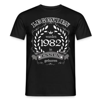 Legenden wurden 1982 in Essen geboren - Männer T-Shirt - Schwarz - Vorne - AI Model Male 178 light (178cm)