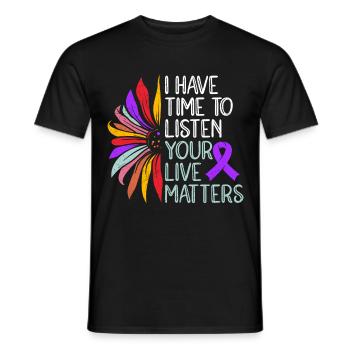 Mental Health I Have Time to Listen Your Life - Men's T-Shirt - black - Front - AI Model Male 178 light (178cm)