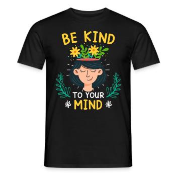 Santé mentale Soyez gentil avec votre - T-shirt homme - noir - Devant - AI Model Male 178 light (178cm)