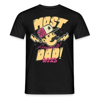 Meilleur papa futur père bébé naissance 2023 - T-shirt homme - noir - Devant - AI Model Male 178 light (178cm)