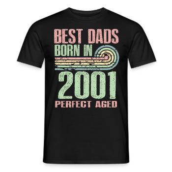 Die Besten Väter Sind 2001 Geboren, 22 Jahre Alt, - Männer T-Shirt - Schwarz - Vorne - AI Model Male 178 light (178cm)