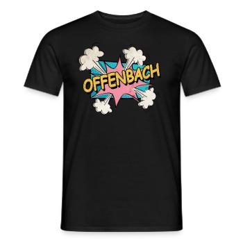 Offenbach Allemagne City Font Pop Art Comic - T-shirt homme - noir - Devant - AI Model Male 178 light (178cm)