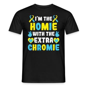 Down Syndrom extra Chromosom Trisomie 21 - Männer T-Shirt - Schwarz - Vorne - AI Model Male 178 light (178cm)