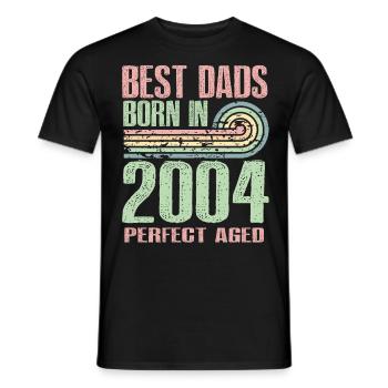 Die Besten Väter Sind 2004 Geboren, 19 Jahre Alt, - Männer T-Shirt - Schwarz - Vorne - AI Model Male 178 light (178cm)