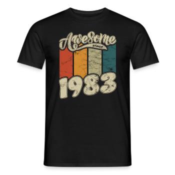 1983 Geburtstag Awesome since Retro - Männer T-Shirt - Schwarz - Vorne - AI Model Male 178 light (178cm)