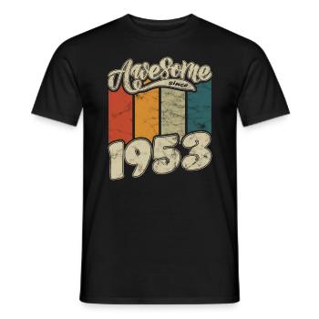 1953 Birthday Awesome since Retro - Men's T-Shirt - black - Front - AI Model Male 178 light (178cm)