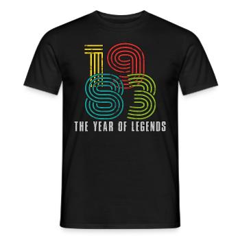 1983 40e anniversaire - T-shirt homme - noir - Devant - AI Model Male 178 light (178cm)