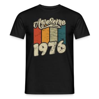 1976 Geburtstag Awesome since Retro - Männer T-Shirt - Schwarz - Vorne - AI Model Male 178 light (178cm)