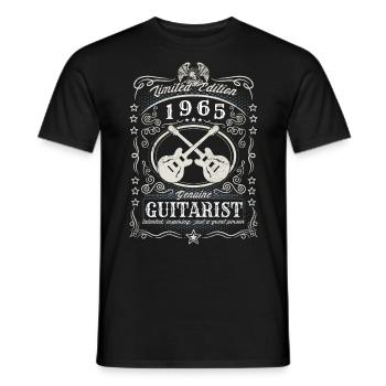 Vintage 1965 Guitarist Birthday Gift Hobby - Men's T-Shirt - black - Front - AI Model Male 178 light (178cm)