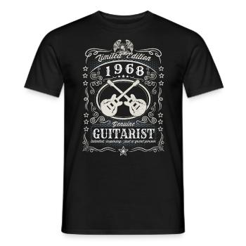 Vintage 1968 Guitarist Birthday Gift Hobby - Men's T-Shirt - black - Front - AI Model Male 178 light (178cm)
