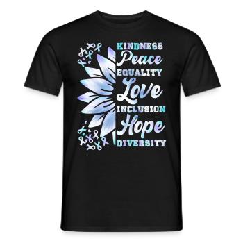 Inclusion Kindness Peace Hope - Men's T-Shirt - black - Front - AI Model Male 178 light (178cm)