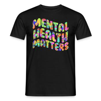 Mental Health geistige Gesundheit Awareness - Men's T-Shirt - black - Front - AI Model Male 178 light (178cm)