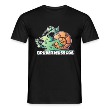 Bruder muss los - Männer T-Shirt - Schwarz - Vorne - AI Model Male 178 light (178cm)