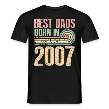 Les meilleurs pères sont nés en 2007, 16 ans, - T-shirt homme - noir - Devant - AI Model Male 178 light (178cm)