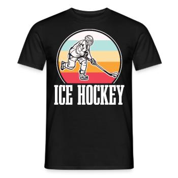 Eishockey  - Men's T-Shirt - black - Front - AI Model Male 178 light (178cm)