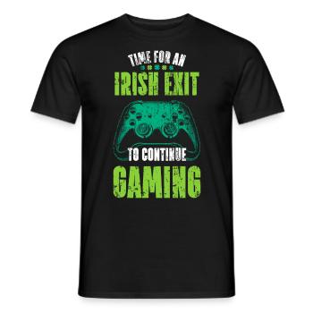 Time For An Irish Exit To Continue Gaming Geschenk - Männer T-Shirt - Schwarz - Vorne - AI Model Male 178 light (178cm)