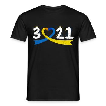 Boucle de sensibilisation à l’étiquette du syndrome de Down mondial pour - T-shirt homme - noir - Devant - AI Model Male 178 light (178cm)