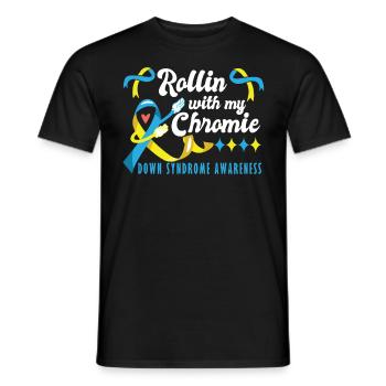 Down Syndrome Rollin avec ma Chromie Awareness - T-shirt homme - noir - Devant - AI Model Male 178 light (178cm)