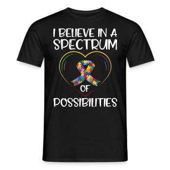 Autisme Je crois au spectre des possibilités - T-shirt homme - noir - Devant - AI Model Male 178 light (178cm)