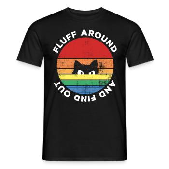 Fluff Around et découvrez Sarcastic Cat Retro - T-shirt homme - noir - Devant - AI Model Male 178 light (178cm)