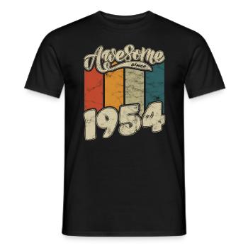1954 Geburtstag Awesome since Retro - Männer T-Shirt - Schwarz - Vorne - AI Model Male 178 light (178cm)