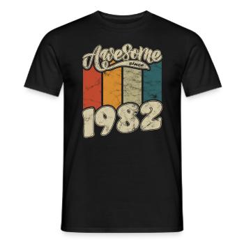 1982 Geburtstag Awesome since Retro - Männer T-Shirt - Schwarz - Vorne - AI Model Male 178 light (178cm)