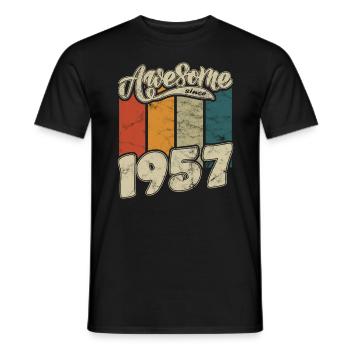 1957 Geburtstag Awesome since Retro - Männer T-Shirt - Schwarz - Vorne - AI Model Male 178 light (178cm)