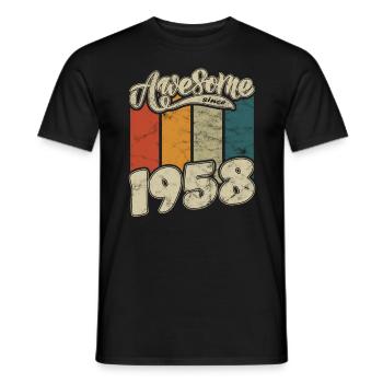 1958 Geburtstag Awesome since Retro - Männer T-Shirt - Schwarz - Vorne - AI Model Male 178 light (178cm)