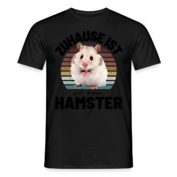 HAMSTER Zuhause ist, wo mein HAMSTER ist - Männer T-Shirt - Schwarz - Vorne - AI Model Male 178 light (178cm)