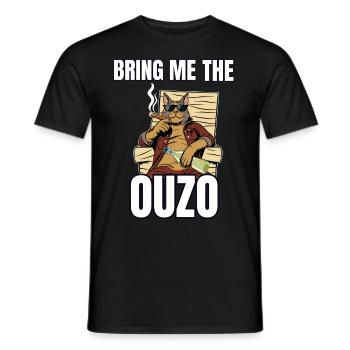Ouzo disant pour les Grecs Un ouzo par jour - T-shirt homme - noir - Devant - AI Model Male 178 light (178cm)