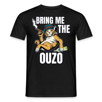 Ouzo disant pour les Grecs Un ouzo par jour - T-shirt homme - noir - Devant - AI Model Male 178 light (178cm)