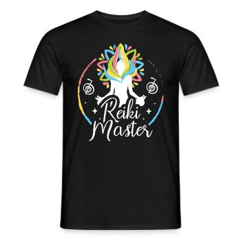 Chakra Holistique Healing Mains Bouddha Reiki Maître - T-shirt homme - noir - Devant - AI Model Male 178 light (178cm)