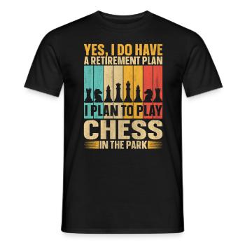 Retirement Plan Play Chess In The Park Schach - Men's T-Shirt - black - Front - AI Model Male 178 light (178cm)