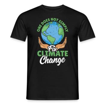 On ne se contente pas de régler le problème du changement climatique à l’échelle mondiale - T-shirt homme - noir - Devant - AI Model Male 178 light (178cm)